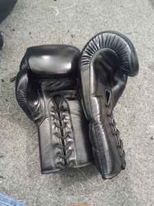 Fly Top Selling High Quality Black Color Boxing Gloves Made By Muay Thai Genuine Cowhide Leather for Training & GYM For Unisex - Product Image 5