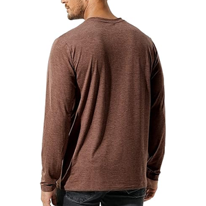 T-shirt à manches longues pour hommes, décontracté, en coton, coupe ajustée, style tendance - Product Image 3