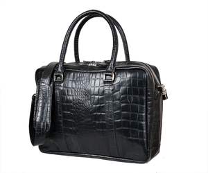 Sac Messager pour Ordinateur Portable en Cuir Véritable Motif Crocodile Premium 2026 pour Hommes, Imperméable avec Fermeture Éclair, Idéal pour les Affaires - Product Image 1