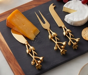 Gold Plated <b>Cheese</b> <b>Knife</b> <b>Set</b> With Floral Branch Handles Metal <b>Cheese</b> Tools For Serving Events Use Wedding And Dining Decor - Product Image 5