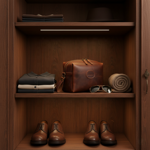 Wholesale genuine leather <b>Toiletry</b> <b>Bag</b> <b>Men's</b> Shaving <b>Bag</b> Vintage Leather Organizer <b>Toiletry</b> Wash <b>Mens</b> <b>Bag</b> for Travelers - Product Image 3