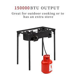Fornello Portatile a Doppio Bruciatore ad Alta Pressione a Gas Propano, Bruciatore da Esterno in Ghisa per Patio, Accessorio Sostitutivo per Fornello da Campeggio - Product Image 5