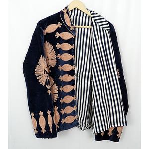 เสื้อแจ็คเก็ตถักกำมะหยี่สีดำทำมือ เป็นมิตรต่อสิ่งแวดล้อม ระบายอากาศได้ดี ลายดอกไม้ซูซานีประณีต สำหรับผู้หญิง เสื้อคลุมฤดูใบไม้ร่วง - Product Image 5