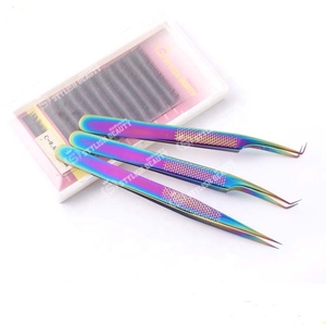 Pince à épiler d'extension de cils en acier inoxydable de haute qualité en gros Pince à épiler durable avec poignée antidérapante - Product Image 2