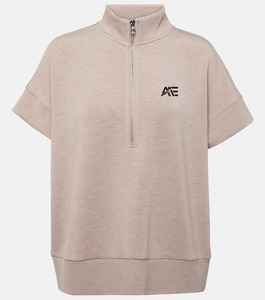 Sweat-shirt personnalisé pour femme à demi-zip et manches courtes, coupe oversize, haut athleisure, loungewear premium, sweat à capuche pour femme - Product Image 4