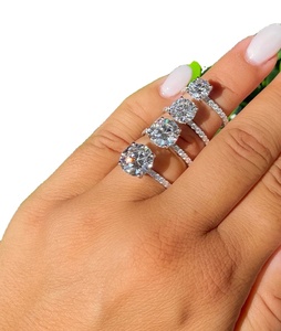 VVS 1 <b>Moissanite</b> Sterling Silver Ring Beautiful White Round Shape Ring Engagement Ring & <b>Other</b> Diamond <b>Jewelry</b> - Product Image 2