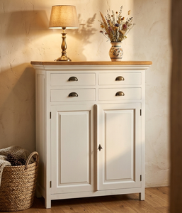 Gabinete Pequeño Gesya, Ecológico, Duradero, de Madera Maciza, Ahorra Espacio, Estilo Escandinavo, Acabado Natural, Almacenamiento para Sala de Estar - Product Image 1