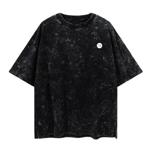 Camiseta Casual para Hombre con Lavado Ácido, Estilo Moderno y Elegante, Diseño Lavado, Tela Cómoda, Perfecta para la Moda Urbana Diaria - Product Image 1