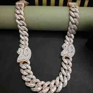 Luxury Full <b>Iced</b> <b>Out</b> 925 Silver Plated Lab Grown Diamond 18MM Link Cuban <b>Chain</b> Hip Hop Jewelry Gift - Product Image 2