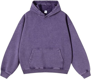 Sweat-shirts d'hiver rétro délavés à l'acide pour hommes et femmes, broderie personnalisée, écologiques, séchage rapide, polaire polyester/coton, coupe oversize décontractée - Product Image 5