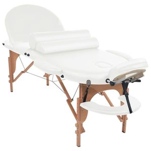 Table de massage pliante ovale blanche de 1,6 po d'épaisseur avec 2 traverses pour les thérapeutes et les professionnels - Product Image 3