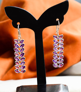 Boucles d'oreilles pendantes en améthyste marquise à plusieurs niveaux pour revendeurs en gros, style tendance, bijoux à la mode à vendre - Product Image 1