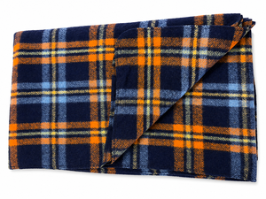 OS Luxury Soft & <b>Warm</b> Navy Blue & Orange Check Woolen <b>Blanket</b> | Soft <b>Warm</b> <b>Winter</b> Plaid <b>Blanket</b> | - Product Image 2