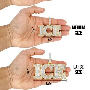 Pendentifs personnalisés en lettres glacées VVS, style hip-hop classique unisexe, en argent 925, diamants de laboratoire certifiés GIA - Product Image 1