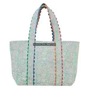 Ric Rac Hand Block Printed Indian Handmade Cotton Shopping Tote <b>Bag</b> Women Tote <b>Bag</b> Handmade Block Printed - Product Image 1