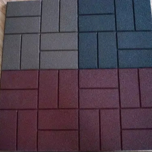 UNISHIELD - Baldosa de Seguridad Moderna Multicolor de 15 mm con Patrón de Ladrillo de Caucho Reciclado - Product Image 1