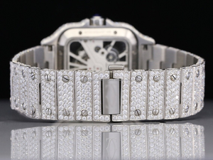 Reloj de acero inoxidable automático alto Iced VVS Clarity Moissanite Diamond Antique Luxury Business ETA Movement Glass Exported - Product Image 4