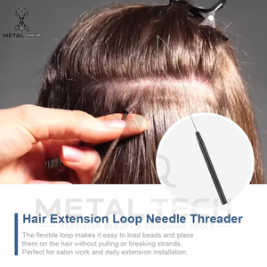 Black Handle Micro Ring Hair Extension Loop <b>Needle</b> Wire <b>Threader</b> Pulling Hook Set Professional Stylist Equipment - Product Image 5