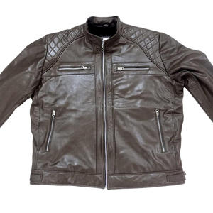 <b>Men's</b> Classic <b>Casual</b> Vintage Brown Genuine Leather <b>Jackets</b> High Quality Biker Style Outdoor Royal Look Fashion <b>Men's</b> <b>Jackets</b> - Product Image 2