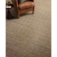 Tapis rectangulaire beige en jute tissé plat, avec envers antidérapant, style ferme, pour salon, épaisseur 0,2-0,4 po