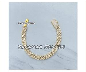Wholesale Hip Hop Jewelry 10MM 10K <b>Solid</b> <b>Gold</b> VVS Moissanite Diamond Iced Out Luxury Cuban Fine Chain & Link Bracelet for Unisex - Product Image 5