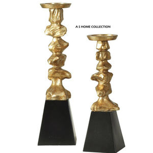 Porte-bougie en verre de style arabe, couleur or, motif feuille, parfait pour accentuer un décor en béton, pot à bougie unique, centre de table - Product Image 4