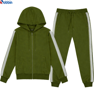 Nuevo Conjunto Deportivo Unisex Negro Cómodo con Capucha, Cierre de Cremallera, Manga Larga, Rayas, Ropa Casual de Otoño para Adultos, Corte Regular, Transpirable - Product Image 4