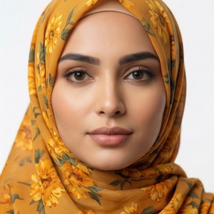 Hiyab de Chifón con Estampado Floral para Mujer, Suave al Tacto, para Uso Diario, Pañuelo Étnico de Oriente Medio - Product Image 1
