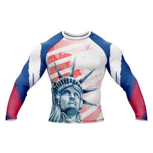 Custom Logo Printing Breathable Quick Dry Eco-Friendly Rash Guards Latest Design Men's Sports Wear Solid Color <b>Long</b> <b>Sleeves</b> - Product Image 1