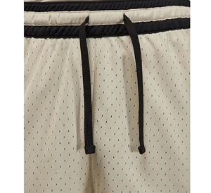 <b>Men</b> Solid Color Polyester Drawstring Shorts Regular Fit Woven Breathable Contrast Binding Swim <b>Trunk</b> Beige Black - Product Image 6