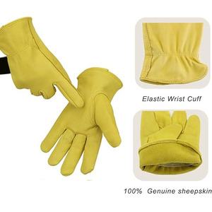 Premium Quality Cowhide Grain Leather <b>Driving</b> <b>Gloves</b> Heavy Duty Industrial Safety Hand Protection Gardening <b>Gloves</b> - Product Image 4