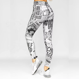 Ensemble de yoga imprimé féministe OEM pour femmes, très demandé, 2 pièces, tenue de yoga flexible, respirante, anti-transpiration, leggings taille haute - Product Image 3
