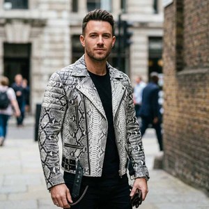 Men's Biker Leather <b>Jacket</b> Plaid Leather Motorcycle <b>Jacket</b> Breathable Summer Casual <b>Jacket</b> for Boys <b>Pilot</b> Leather <b>Jacket</b> - Product Image 4