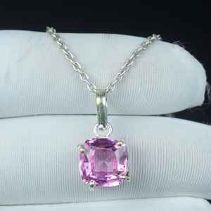 Pendentif en kunzite rose naturelle en forme de larme, argent sterling 925, pierre de naissance de février, cadeau pour elle - Product Image 6