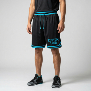 New Style <b>Men's</b> 100% Polyester Mesh <b>Shorts</b> Color Block <b>Elastic</b> <b>Waistband</b> Tapped Knee Length Side Slit <b>Men</b> Basketball Wear - Product Image 1