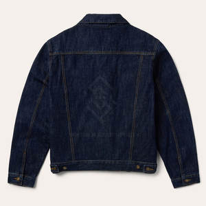 Veste en jean décontractée unie pour homme, hiver 2026, col montant, 100 % coton, respirante, écologique, confortable, service OEM - Product Image 2