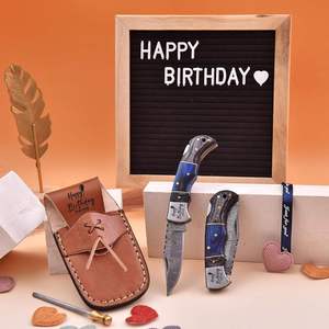 Tactical Damascus Steel Pocket Knife Outdoor Survival Full Tang Folder Damascus Steel Grip Lock <b>Back</b> <b>Drop</b> Point Blade High - Product Image 5