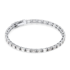 REYES High Quality 925 Sterling <b>Silver</b> 8.34Ct Emerald Cut Moissanite Tennis <b>Bracelet</b> Birthday Gift For Women Fine Jewelry - Product Image 2