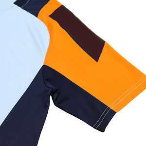 Ensemble de maillots de rugby pour hommes, bleu clair, orange, marine, manches courtes, respirant, coupe athlétique, impression sublimée, toutes saisons - Product Image 3