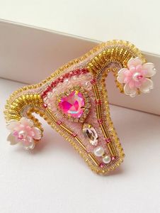 Broche Bordado a Mano con Cuentas para Decoración de Vestidos de Novia, Broche Bordado con Cuentas de Cristal Brillantes, Talla S - Product Image 3