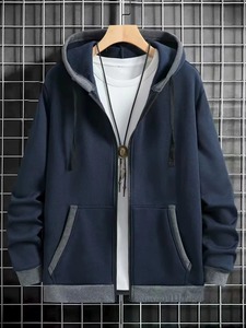 Spring and Autumn <b>Men's</b> Zipper Jacket Warm Windproof Hoodies Thickened <b>Cardigan</b> Sports <b>Long</b> Sleeve Autumn Wear Regular Fit - Product Image 3