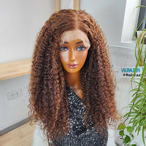 100% Vietnamese Luxury 26 Inches Glueless Closure <b>Wig</b> Burmese Curly for <b>Brown</b> Color Super Double Drawn Remy Human Virgin for - Product Image 1