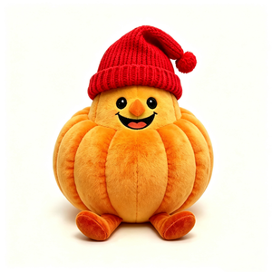 Almohada de calabaza suave personalizada, Peluche de calabaza con cara sonriente y boca abierta bordada, Peluche acogedor con temática de otoño/invierno - Product Image 1