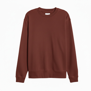 Sweat-shirt unisexe à col rond en molleton, couleur unie, coupe ample, décontracté, tricoté, manches longues, coupe classique, pour l'automne - Product Image 1