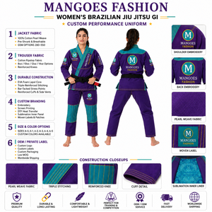 Kimono de Jiu Jitsu BJJ Personalizado al por Mayor, Uniforme de Entrenamiento Gi MANGOES FASHION, Tela de Algodón de 380g, Transpirable y que Absorbe la Humedad - Product Image 6