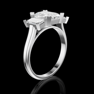 Anillo de Compromiso Unisex Aurum Diam con Diamante Sintético Cultivado en Laboratorio, Corte Brillante, Color E, Certificado EGL, Chapado en Plata 925, Estilo Hiphop - Product Image 3