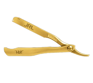 Navaja de Afeitar Profesional JRL Precision Styling, Color Gris, Acero Inoxidable, con Soporte Magnético para Cuchillas y Logotipo Personalizado - Product Image 3