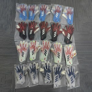 Gants de gardien de but de football, impression par sublimation, bleu, rouge, blanc, doigts entiers, antidérapants, respirants, séchage rapide, unisexe - Product Image 4