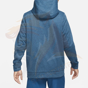New Design Polyester/Cotton Blend Zipper up Hoodies for Men <b>Thick</b> <b>Fleece</b> Customized Winter 2 Pcs - Product Image 2