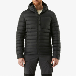 Chaqueta de Plumón con Capucha para Hombre, Negra, Cortavientos, Informal, para Invierno, Cierre de Cremallera, Color Sólido, Corte Regular - Product Image 1